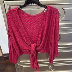 Billabong Red Patterned Crop Top